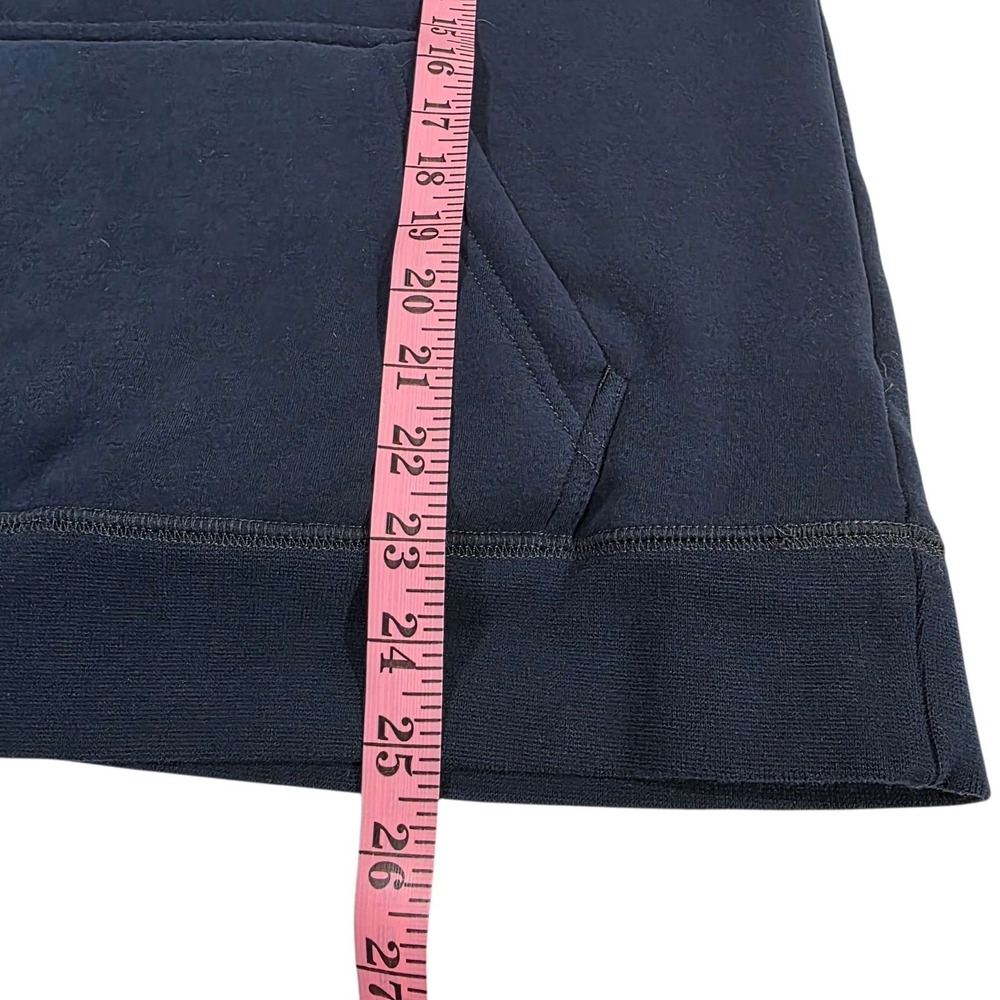 Lands End Fleece Lined Snap Neck Pullover Sweatshirt Navy Blue Size S Cozy Warm - Picture 3 of 11